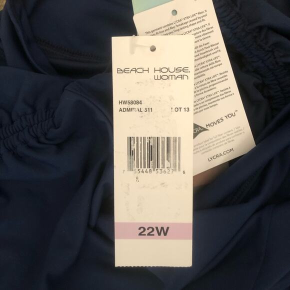 Beach House Plus Size Paloma Beach Solids Blake Adjustable Swim Short Navy 22W - Picture 16 of 16